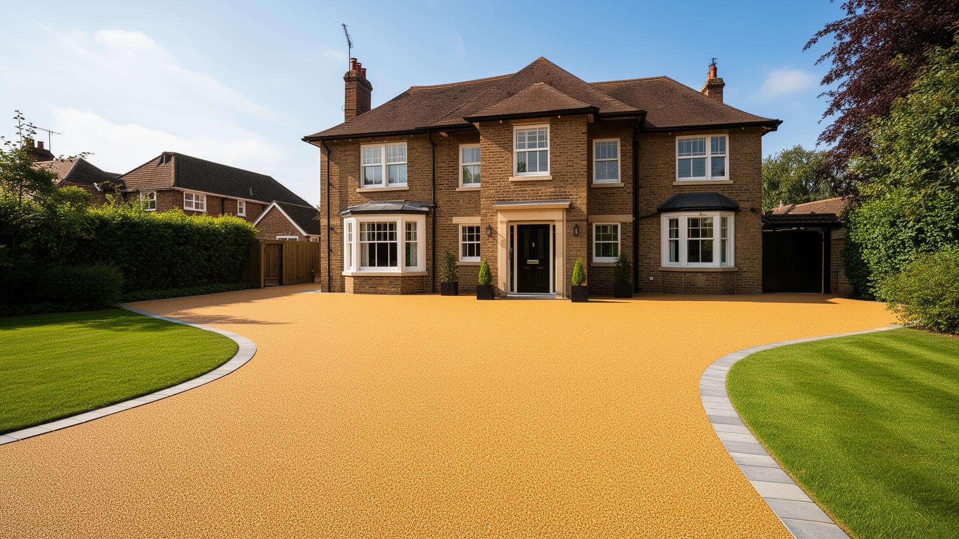 Beautiful resin bound driveway on a UK home